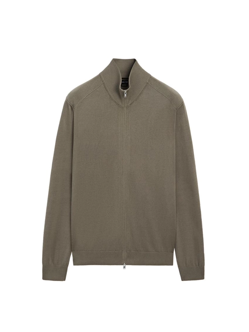 Кардиган из хлопкового трикотажа на молнии