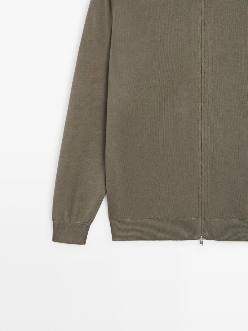 Кардиган из хлопкового трикотажа на молнии