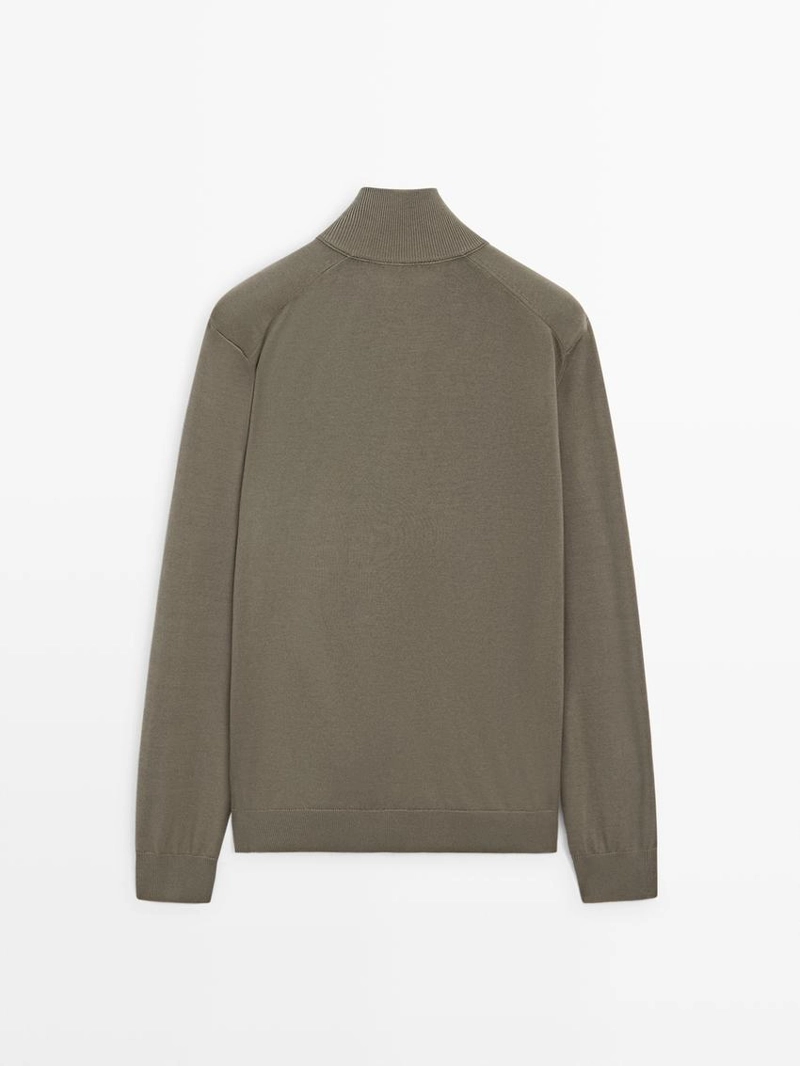 Кардиган из хлопкового трикотажа на молнии