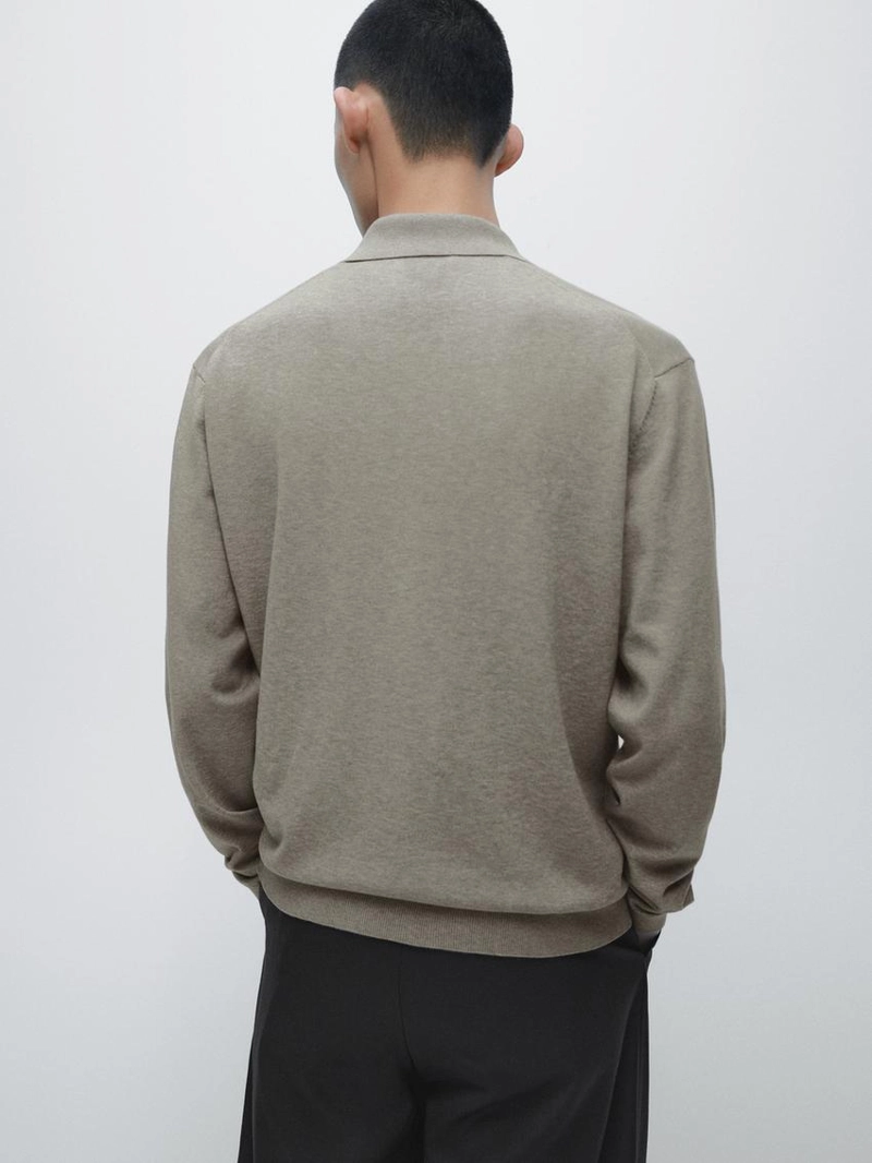 Водолазка-поло из хлопкового трикотажа