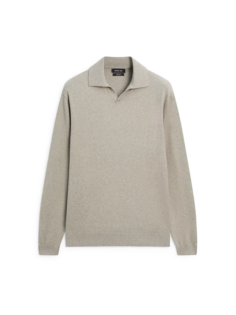 Водолазка-поло из хлопкового трикотажа