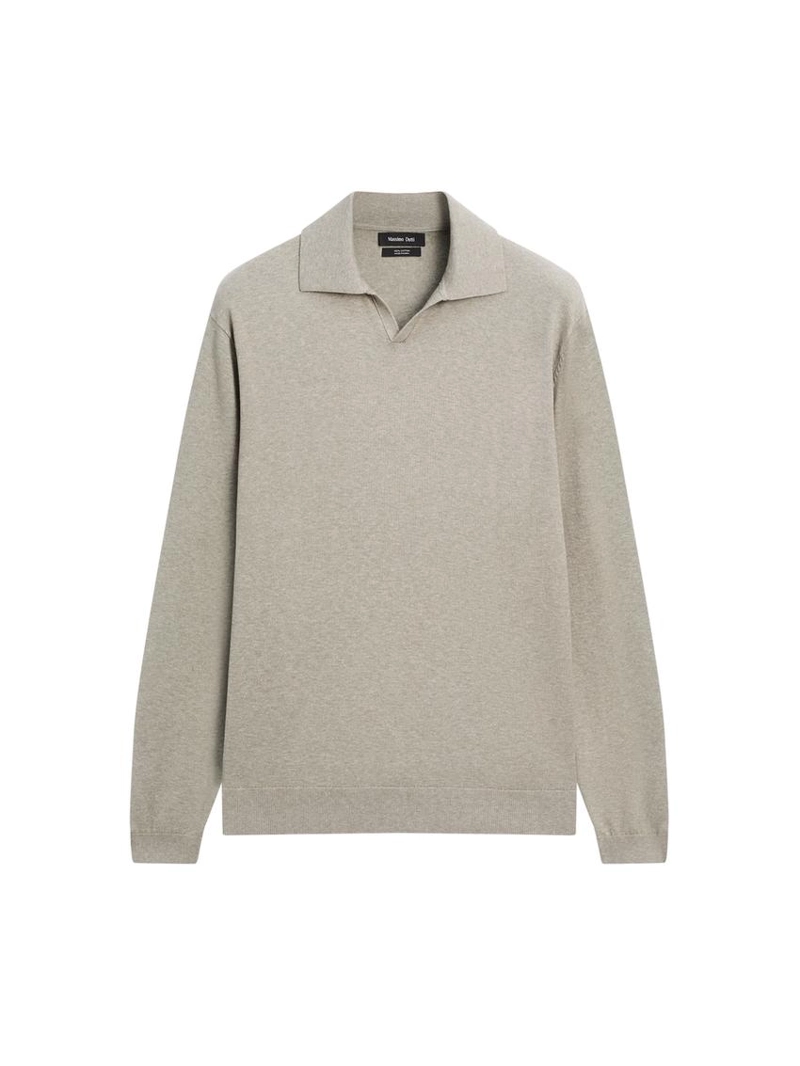 Водолазка-поло из хлопкового трикотажа