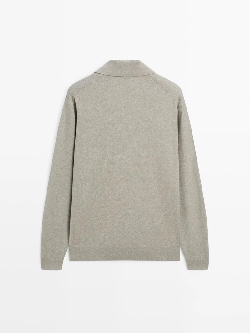 Водолазка-поло из хлопкового трикотажа