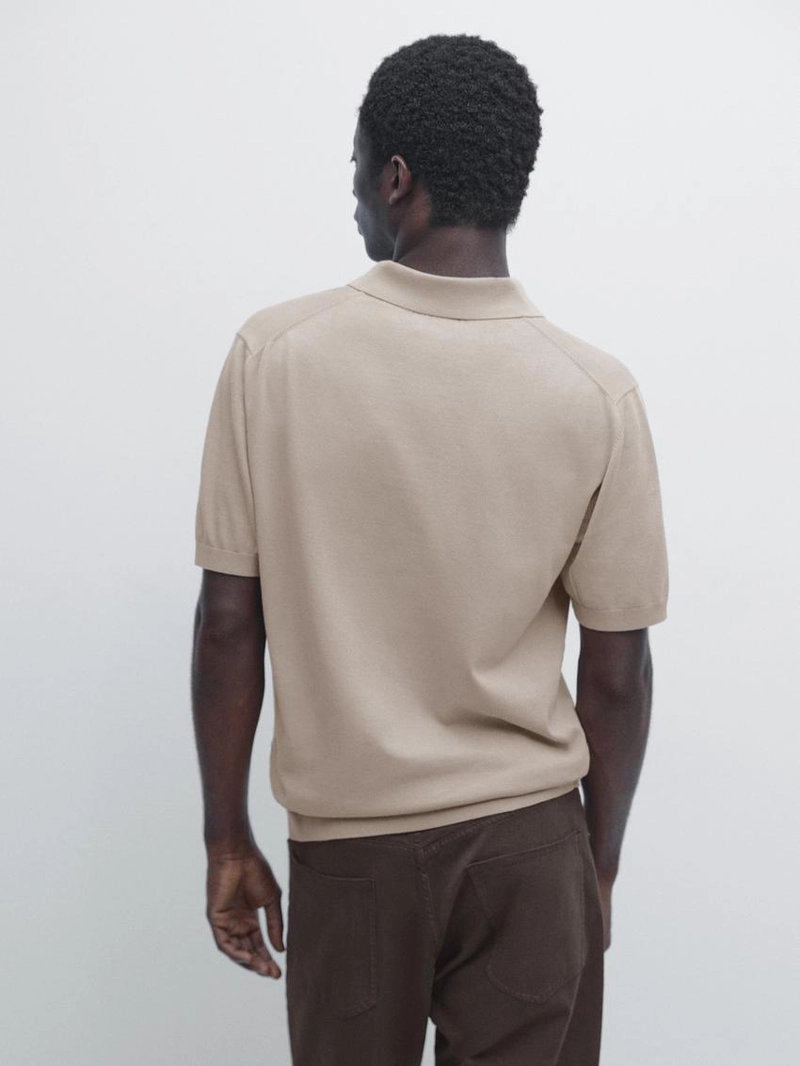 Пуловер-поло из хлопкового трикотажа