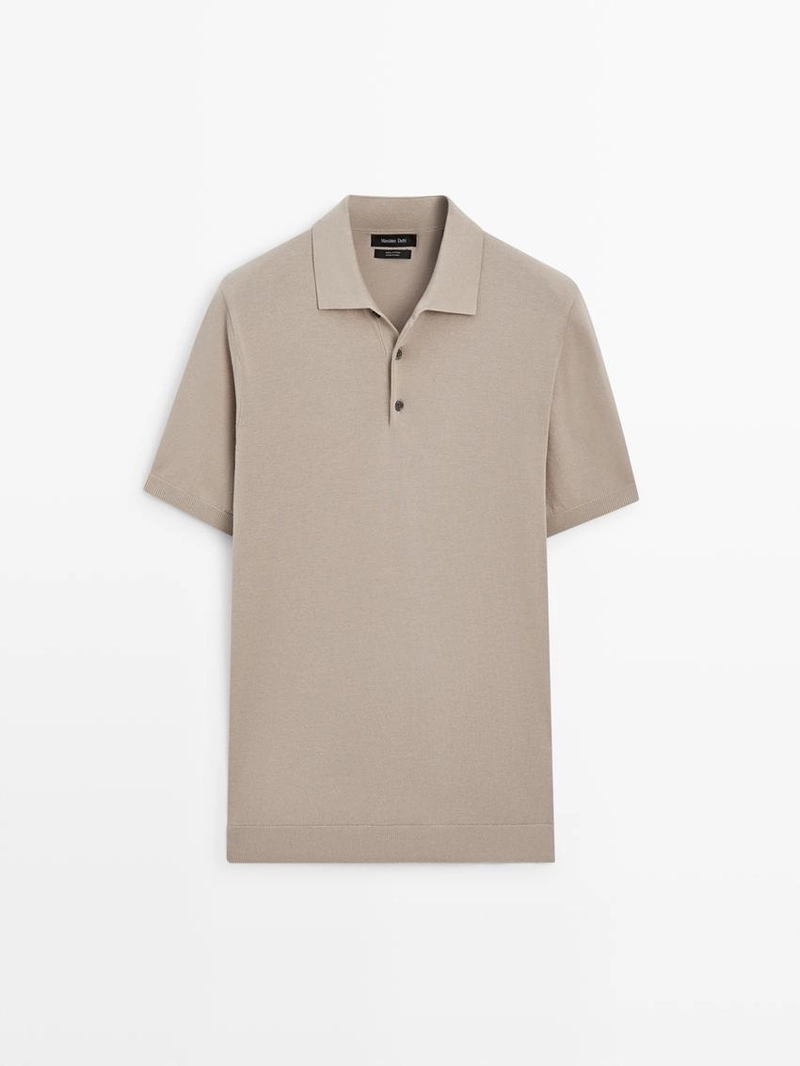 Пуловер-поло из хлопкового трикотажа