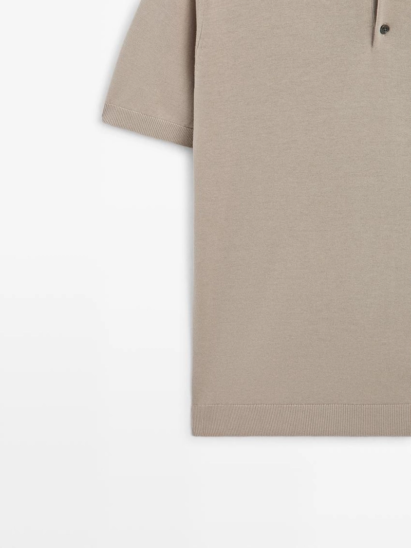 Пуловер-поло из хлопкового трикотажа