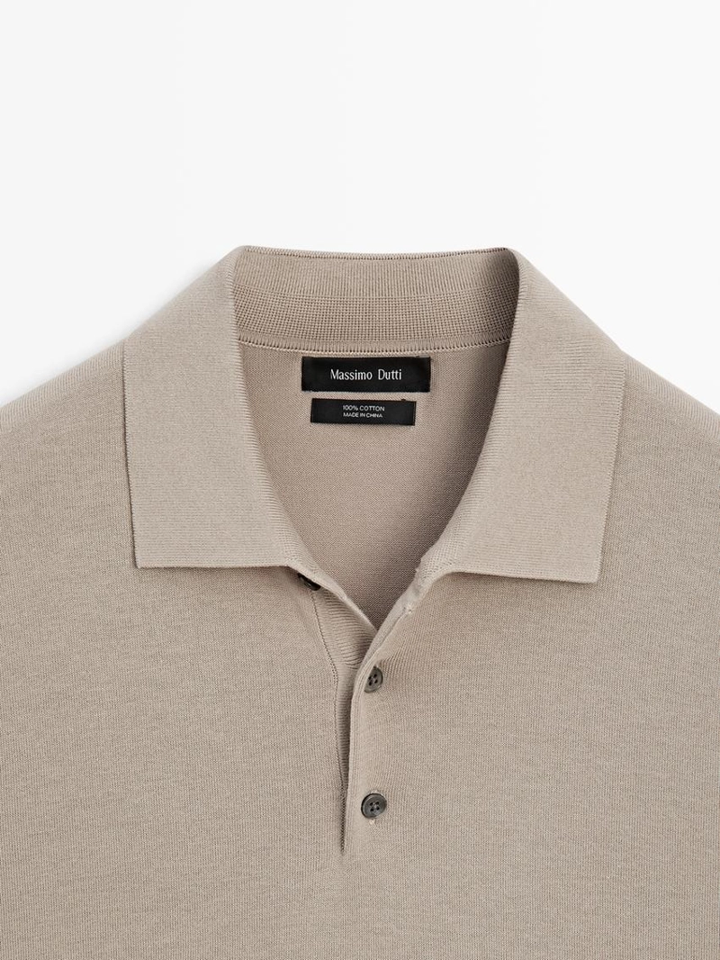 Пуловер-поло из хлопкового трикотажа