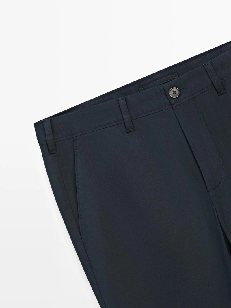 Брюки из смесового хлопка в узком крое