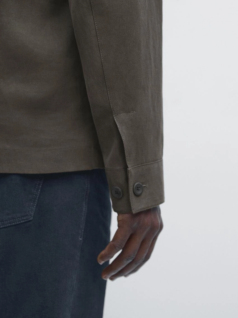 Рубашка-овершёрт из 100% льна с карманами