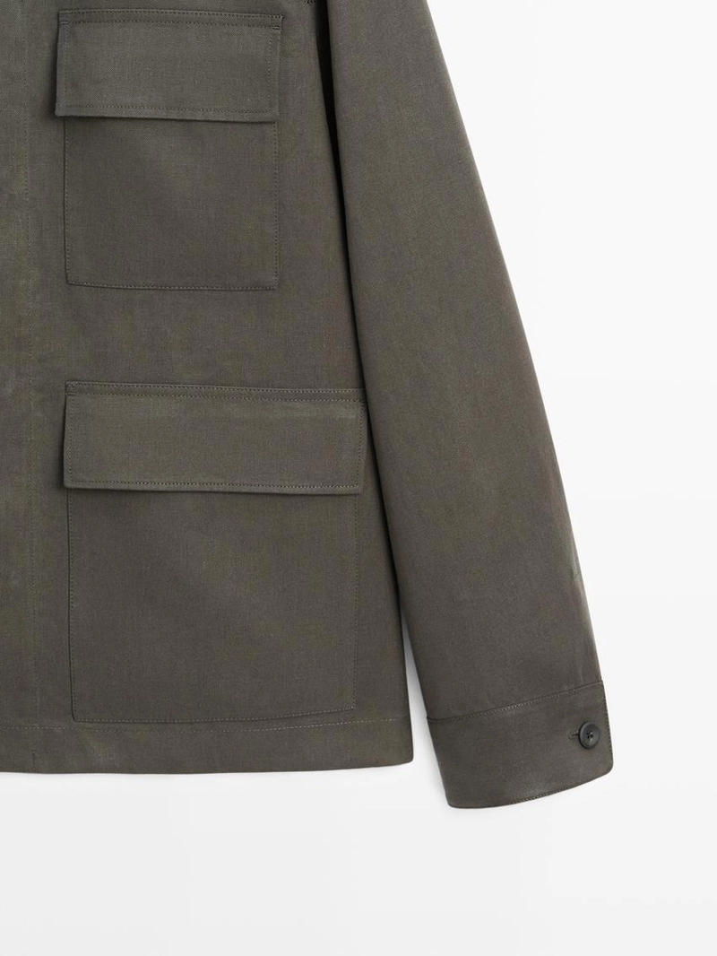 Рубашка-овершёрт из 100% льна с карманами