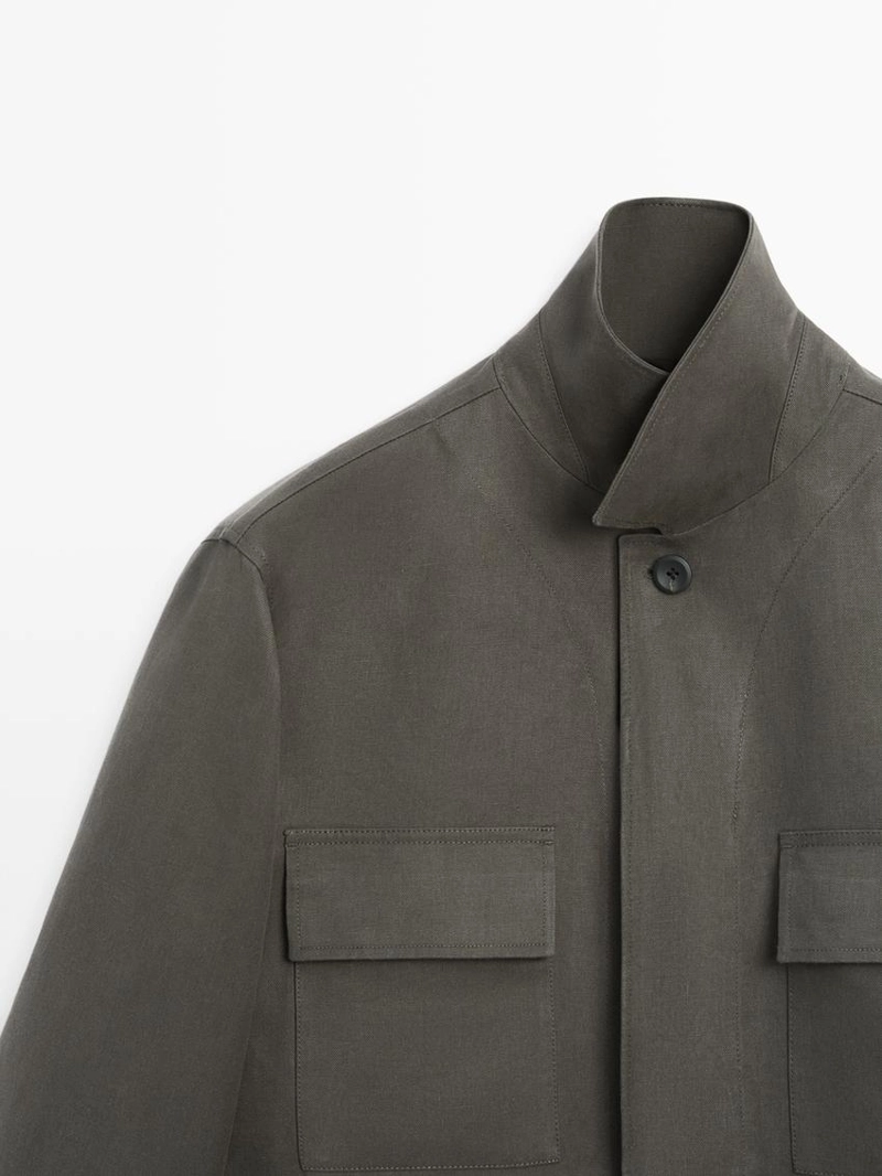 Рубашка-овершёрт из 100% льна с карманами