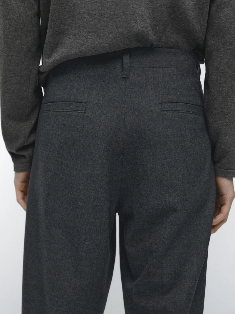 Брюки из шерстяной ткани с текстурой