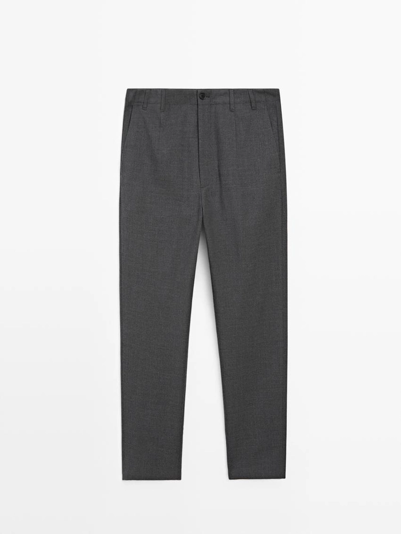 Брюки из шерстяной ткани с текстурой