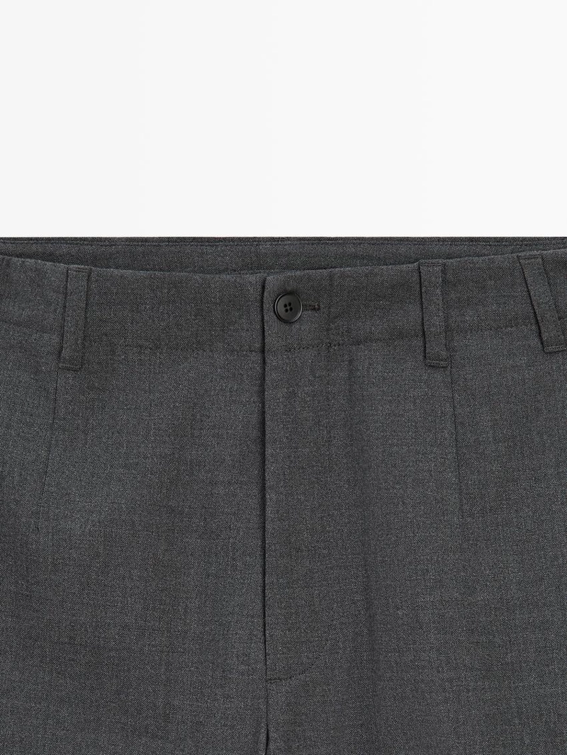 Брюки из шерстяной ткани с текстурой