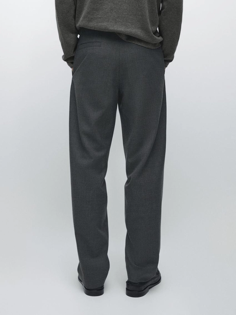 Брюки из шерстяной ткани с текстурой