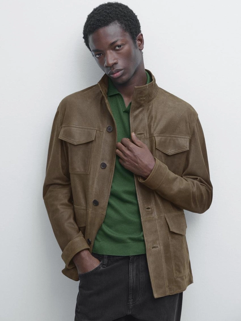 Свитер-поло из хлопково-шерстяной смеси