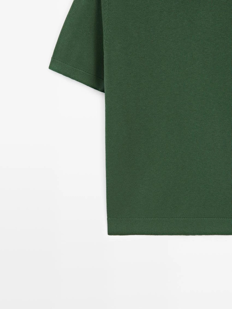 Свитер-поло из хлопково-шерстяной смеси