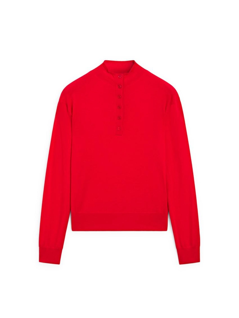 Вязанный свитер с отложным воротником и пуговицами