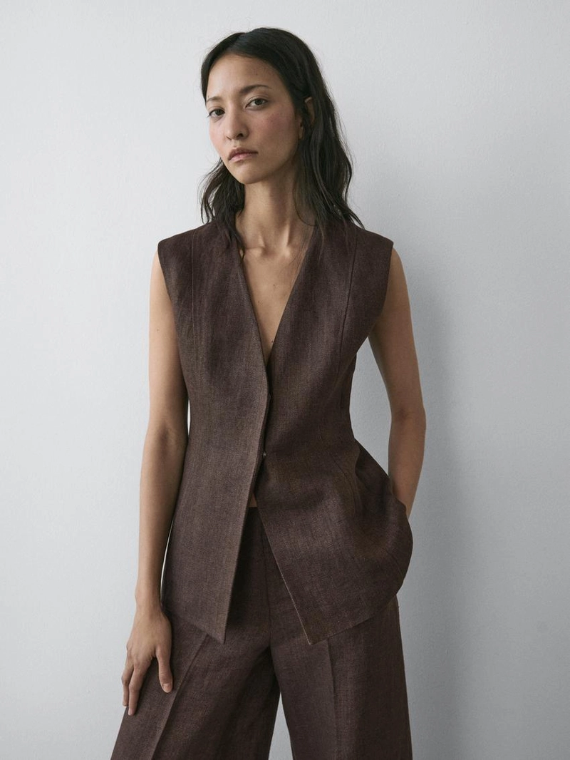Жилет для льняного костюма