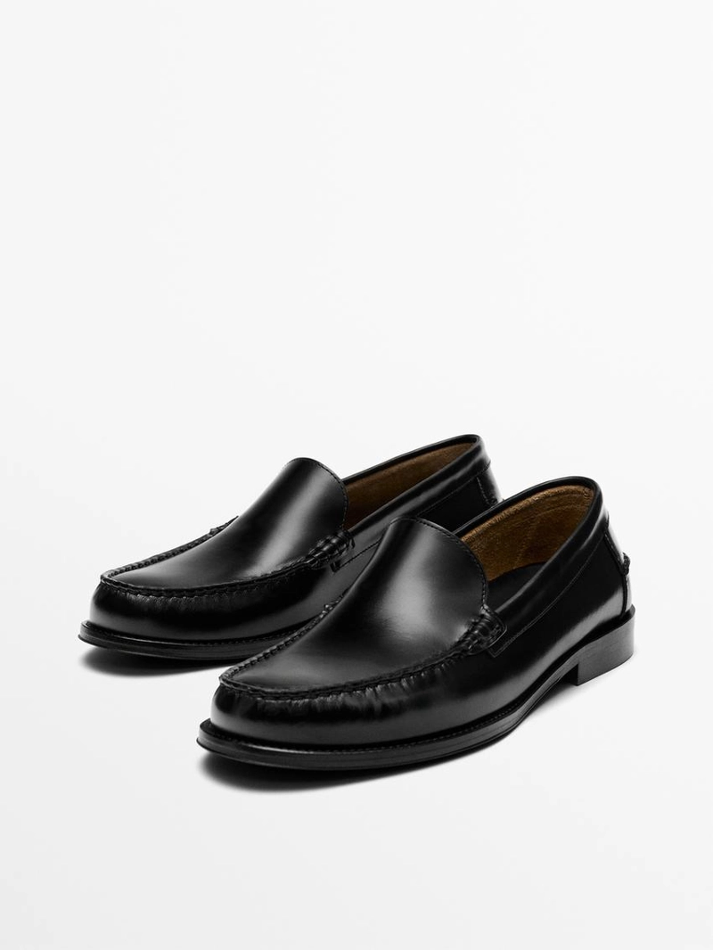 Лоферы из кожи с глянцевым покрытием