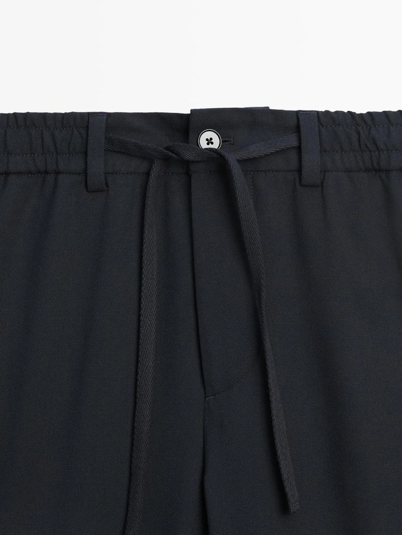 Брюки из шерсти с текстурой