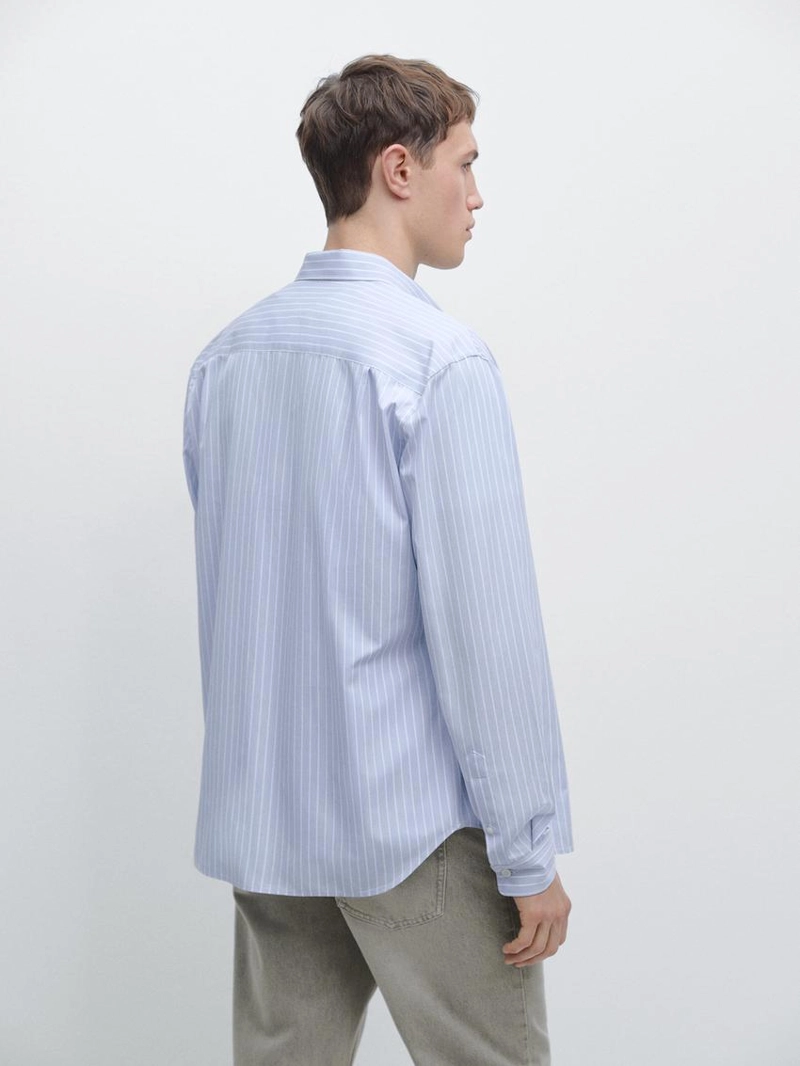 Рубашка с приталенным кроем в полоску