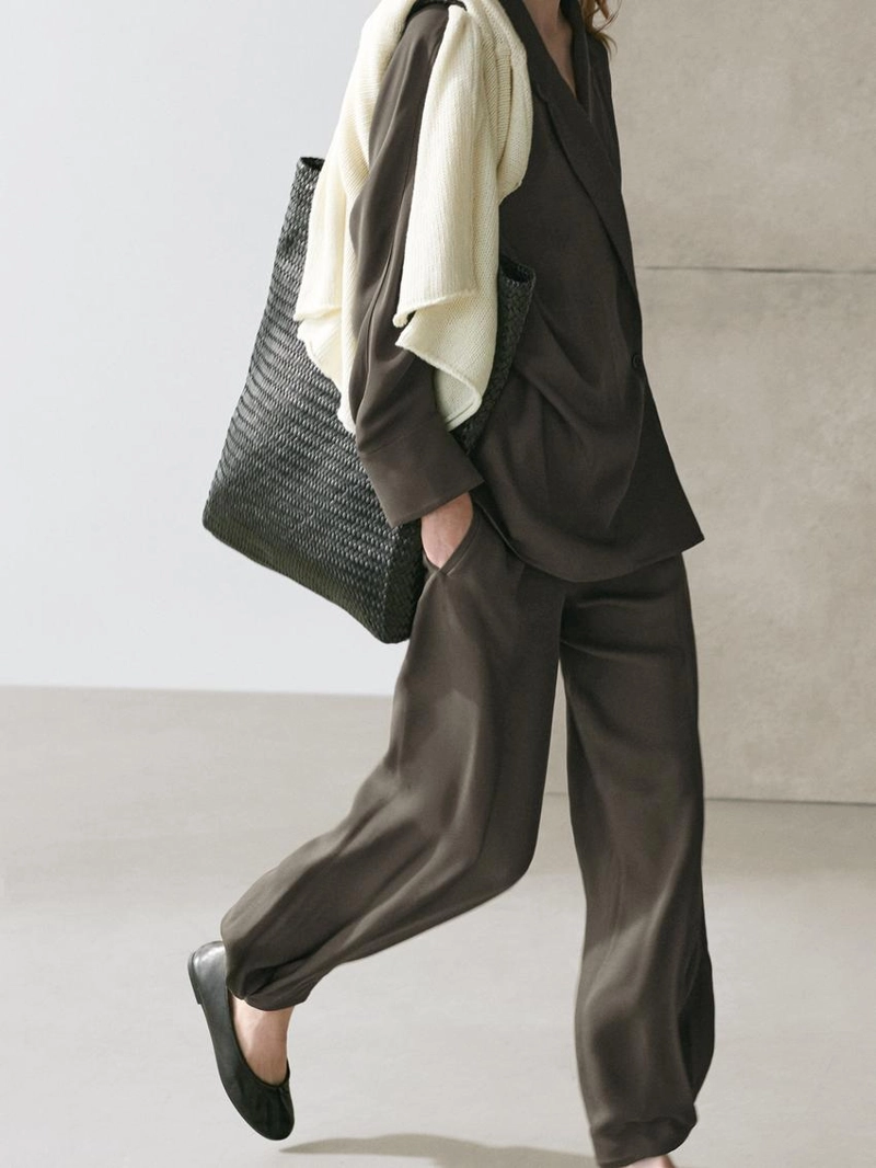 Рубашка с двубортным застежкой потока