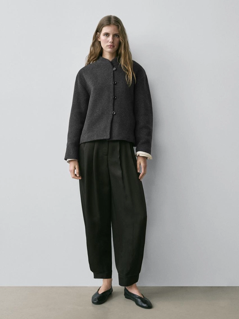 Пиджак из шерстяно-смесовой ткани с деталями на воротнике