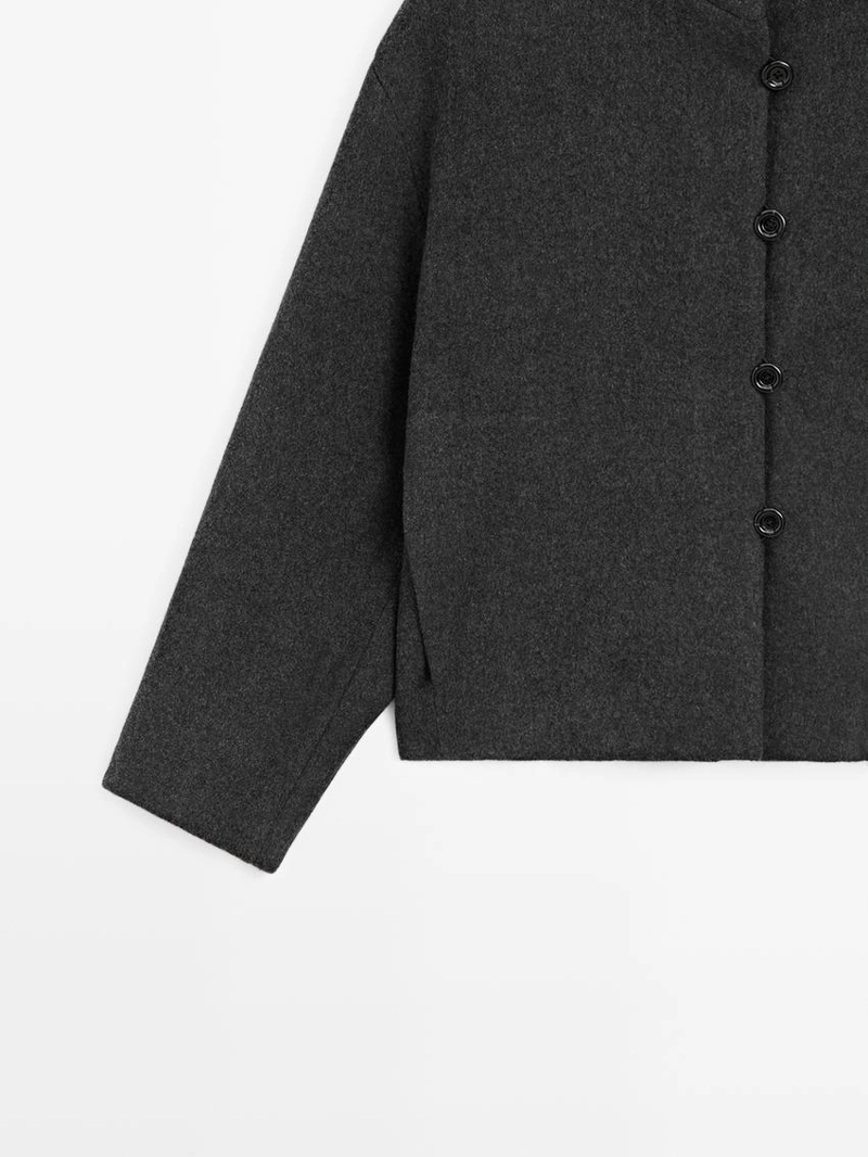 Пиджак из шерстяно-смесовой ткани с деталями на воротнике