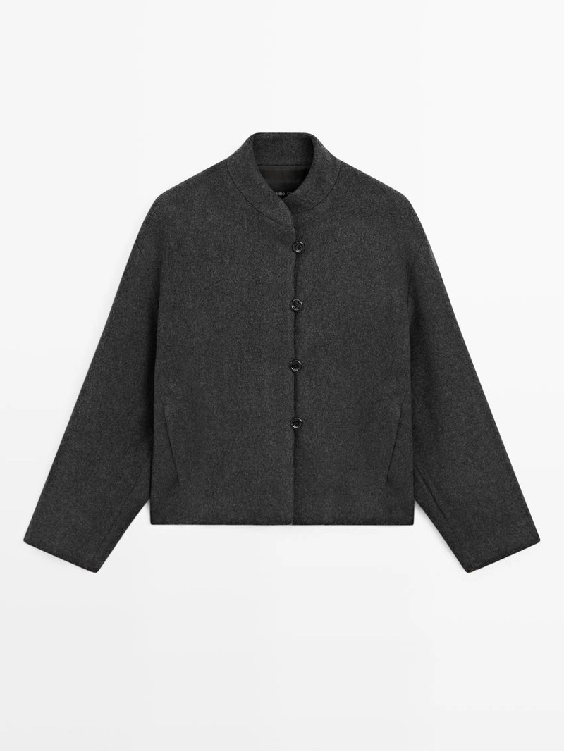 Пиджак из шерстяно-смесовой ткани с деталями на воротнике