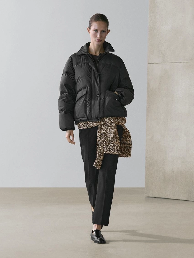 Пуховая бомбер-куртка