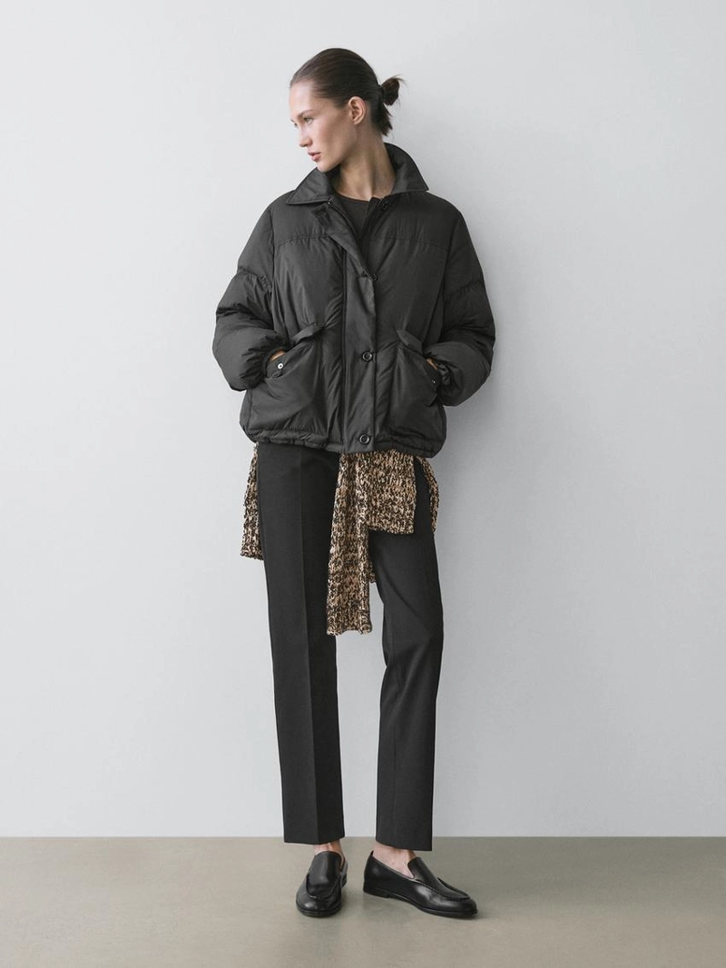 Пуховая бомбер-куртка