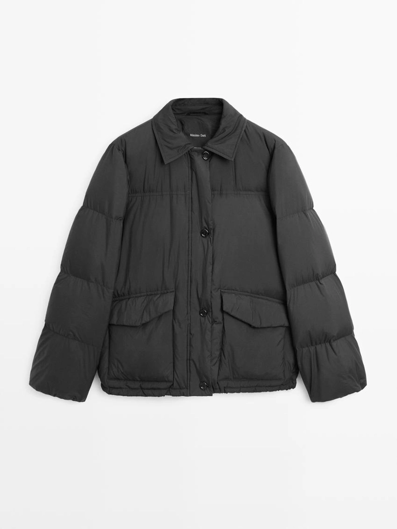 Пуховая бомбер-куртка