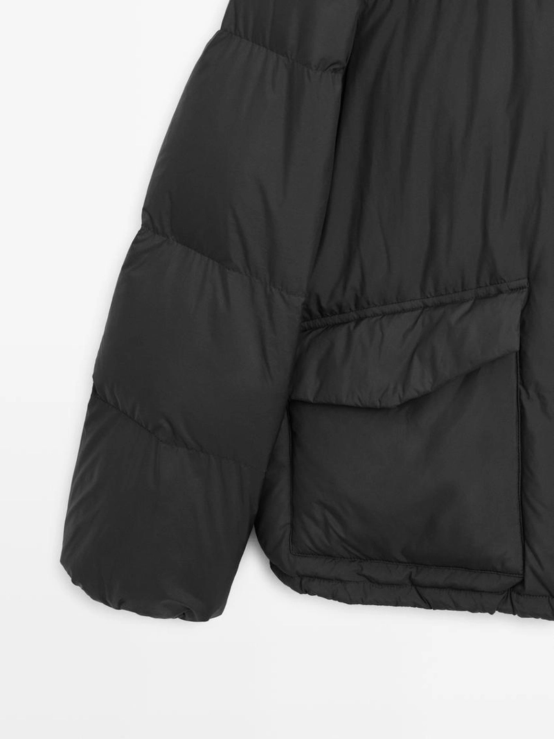 Пуховая бомбер-куртка