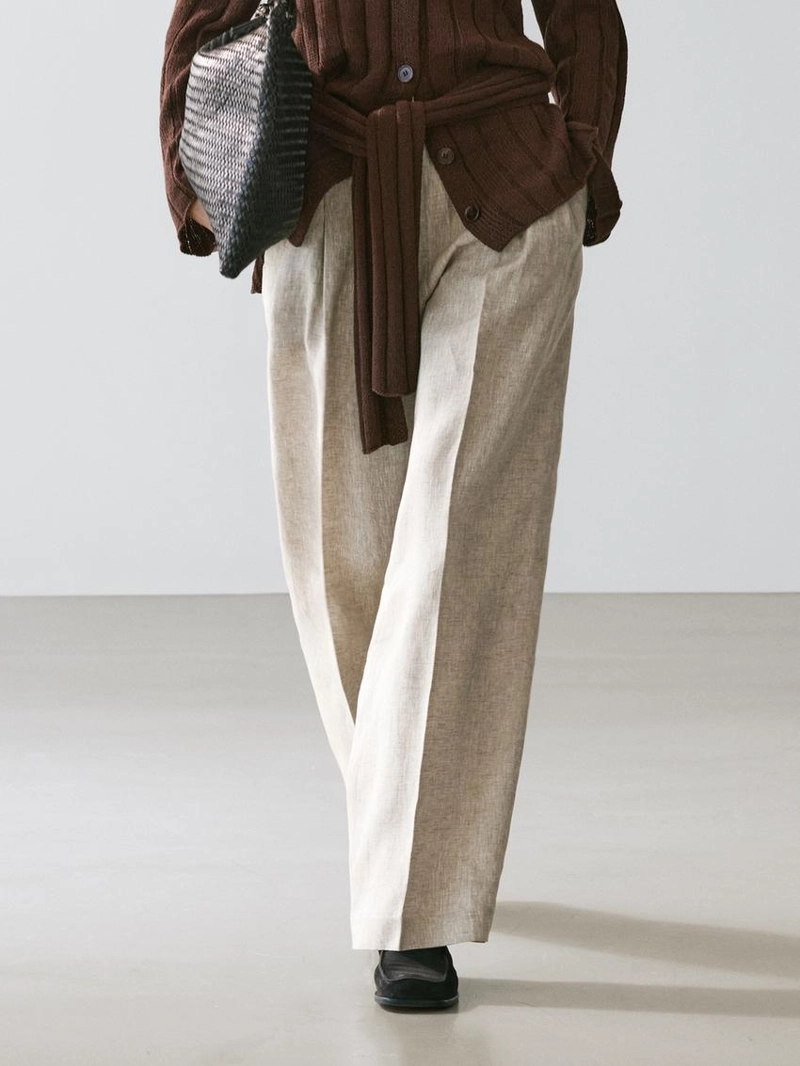 Льняные брюки-костюм