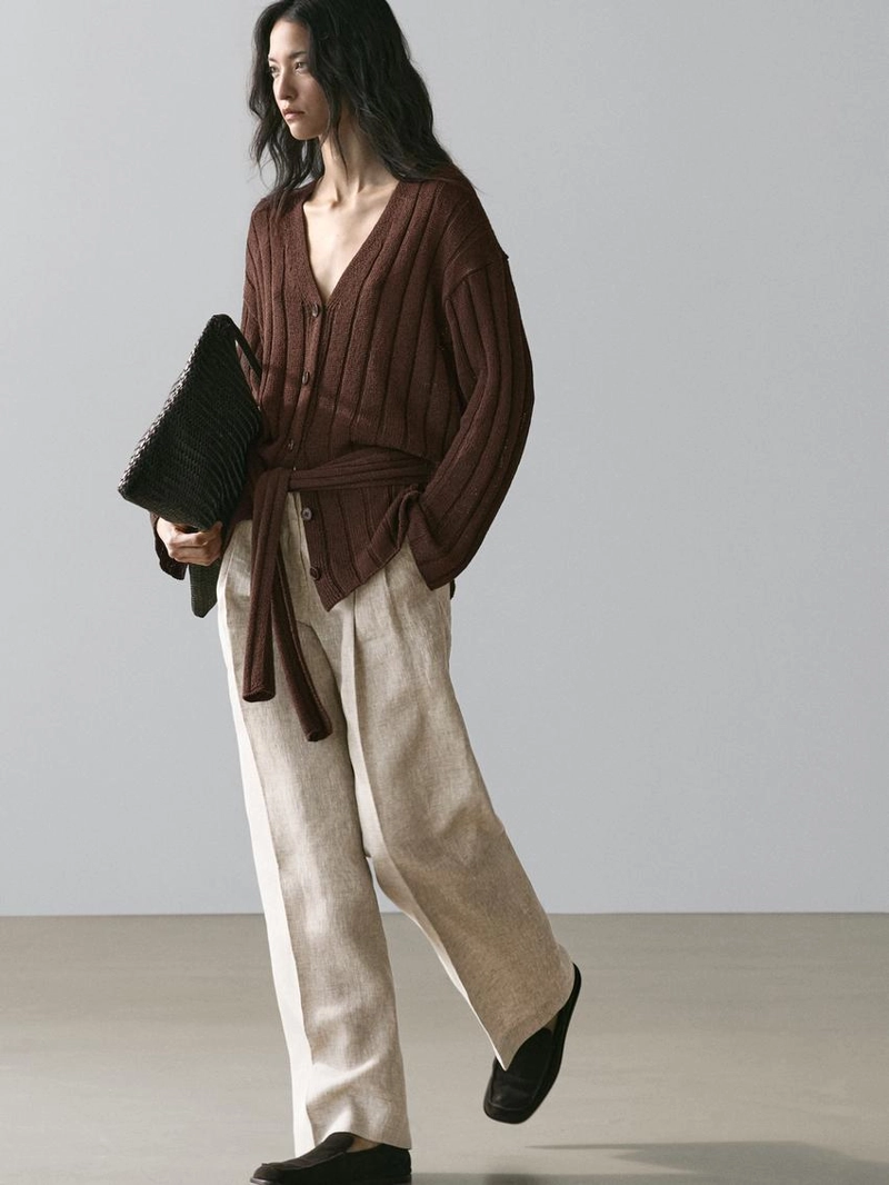 Льняные брюки-костюм