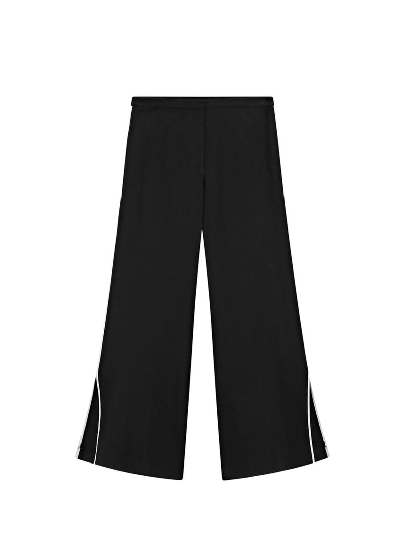 Льняные брюки с контрастным обрамлением