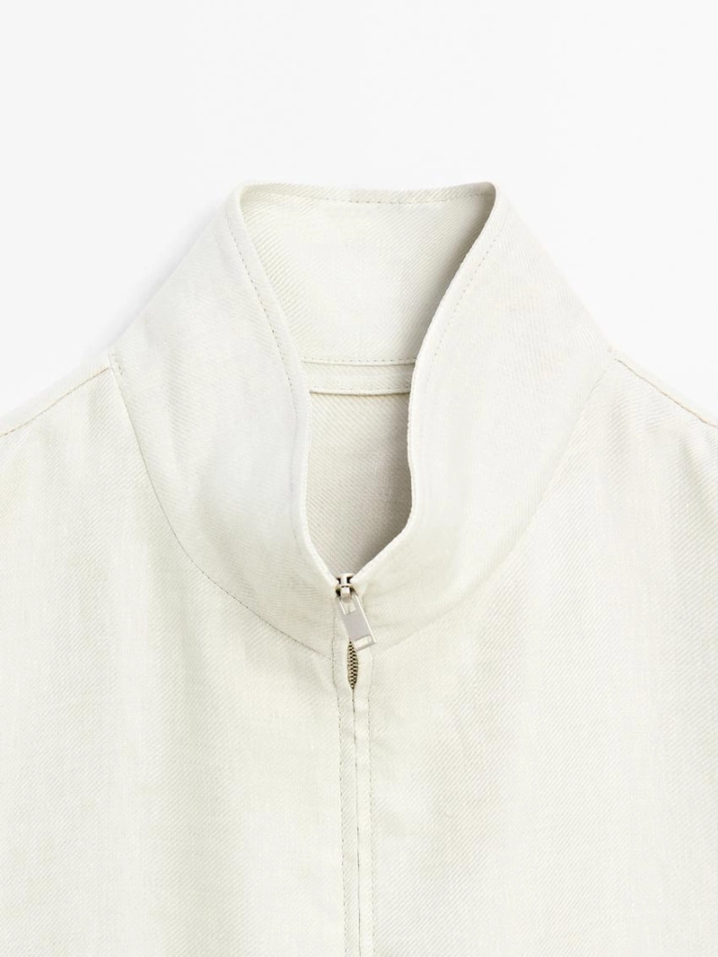 Пиджак с отложным воротником из 100% льна