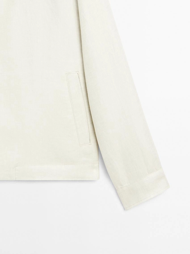 Пиджак с отложным воротником из 100% льна