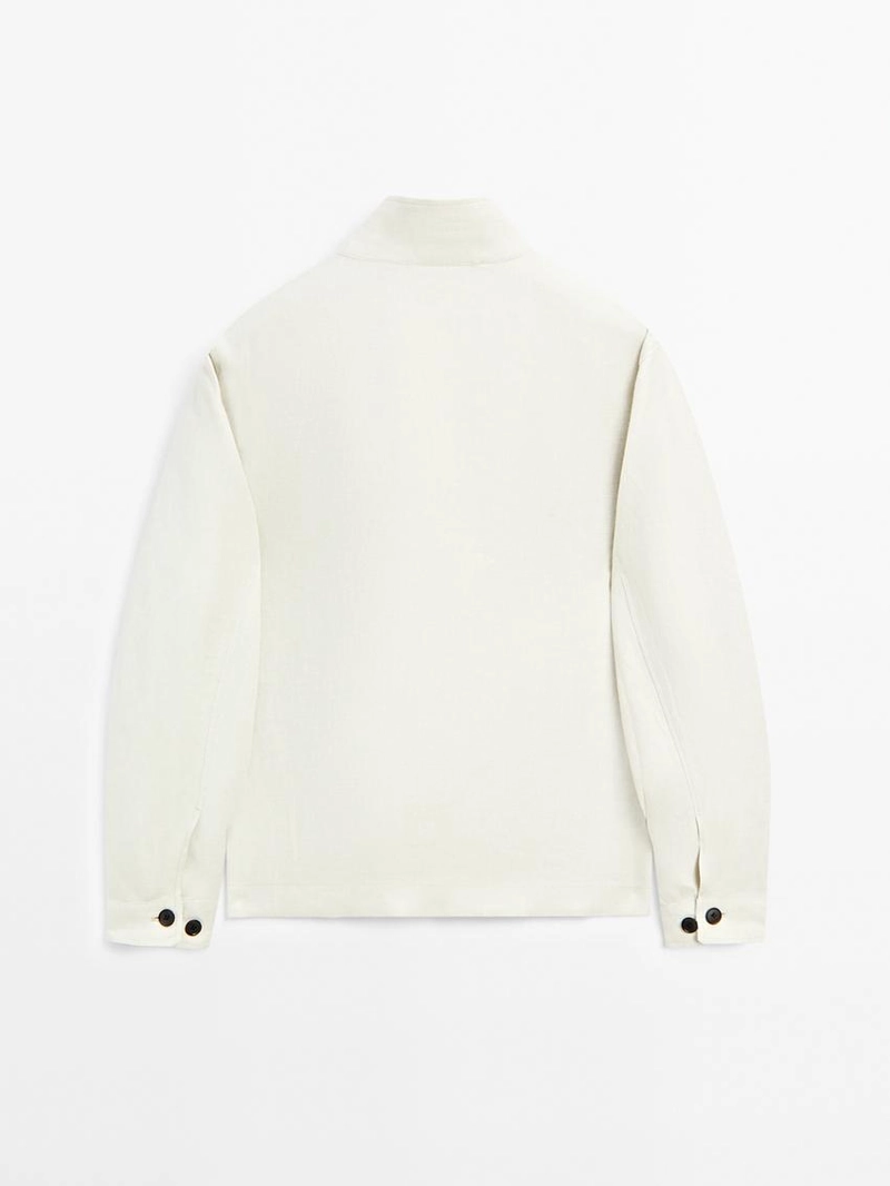 Пиджак с отложным воротником из 100% льна