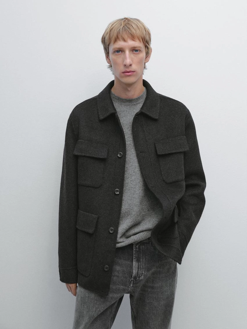 Пиджак из шерстяной смеси с карманами