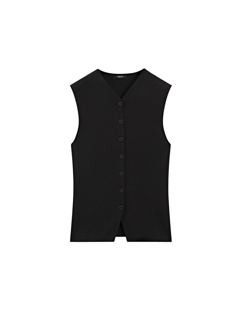 Жилет в форме буквы v с деталями на пуговицах