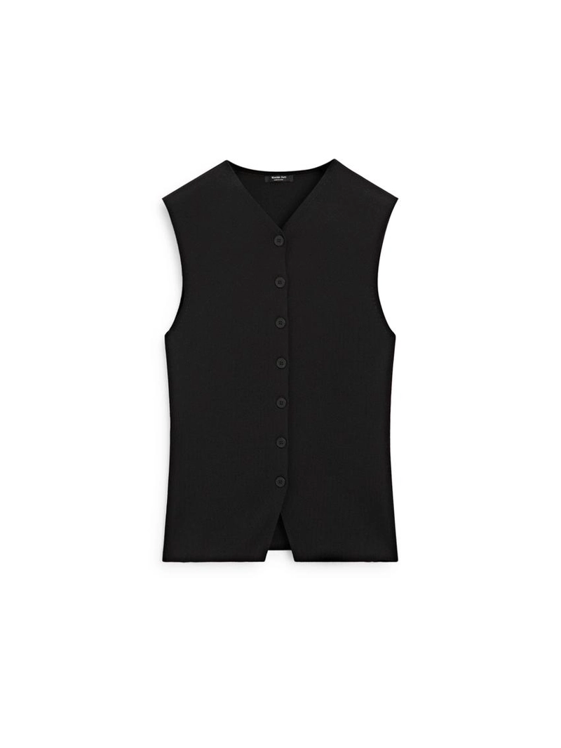 Жилет в форме буквы v с деталями на пуговицах