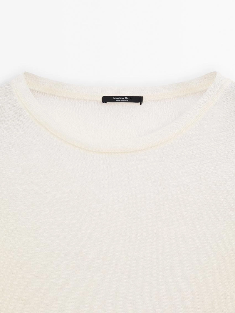 Футболка из легкой шерстяной и льняной смеси