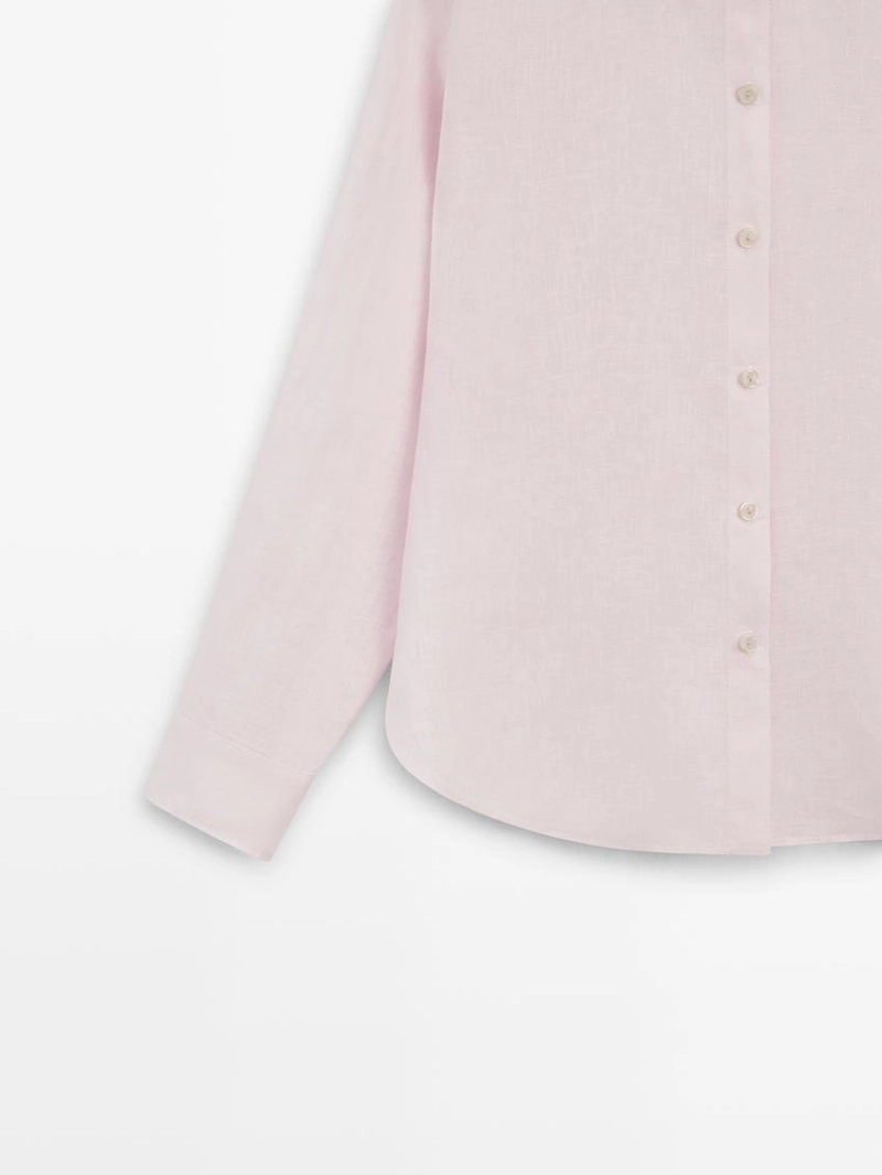 Рубашка из 100% льна с плиссировкой