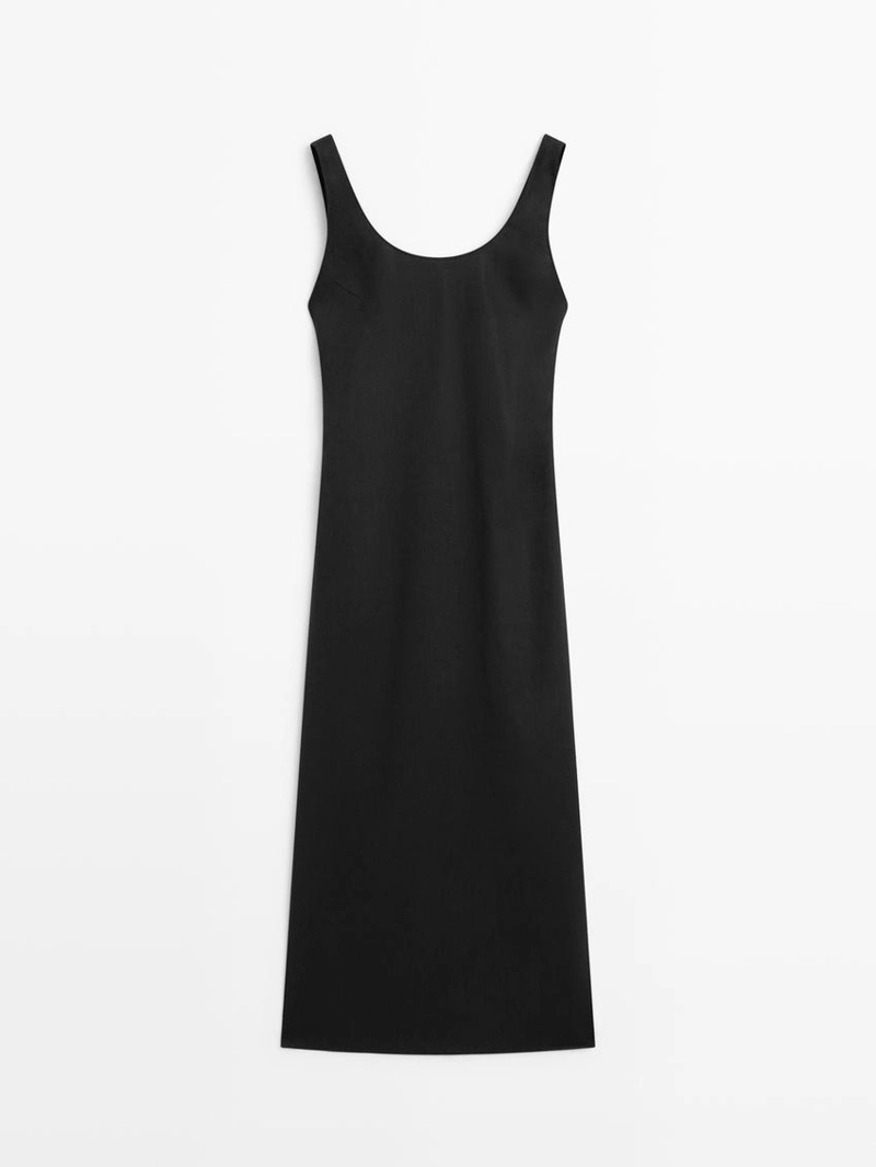 Платье мини с круглым вырезом