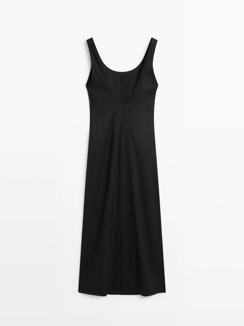 Платье мини с круглым вырезом