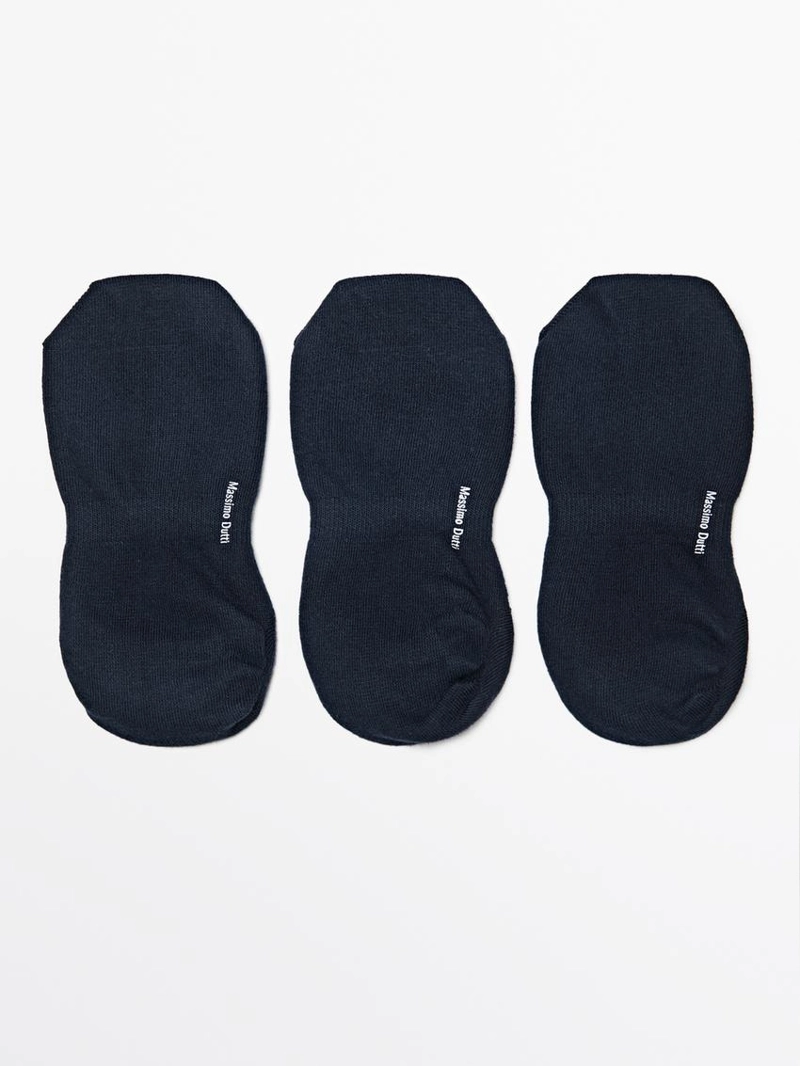 Набор из 3 пар невидимых носков из хлопкового смесового материала