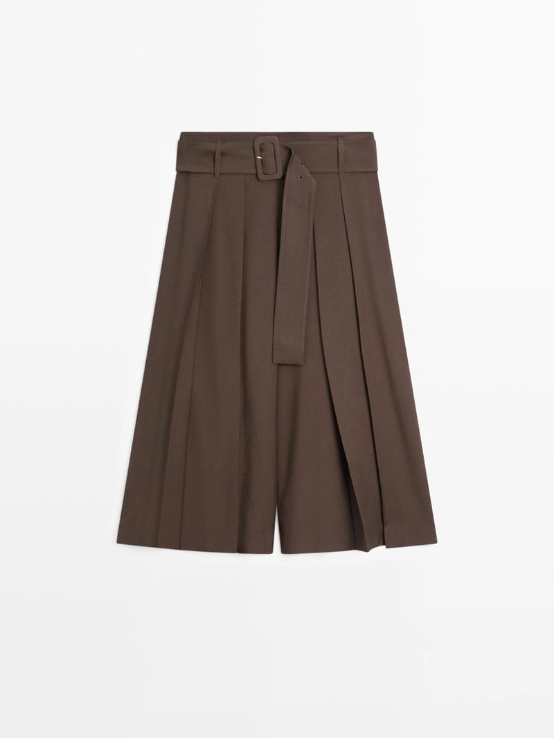 Юбка-шорты с плиссировкой до середины бедра