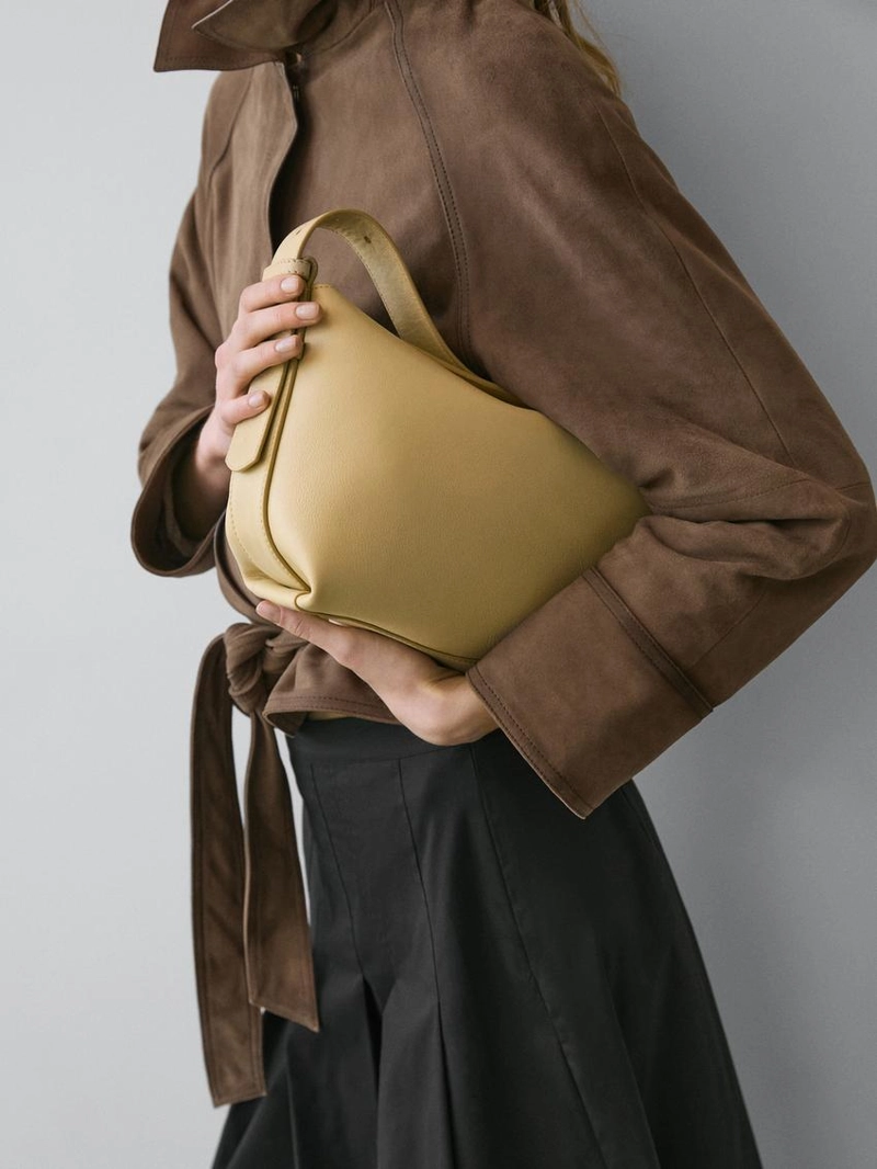 Юбка-миди с мягкими складками из хлопкового смесового материала